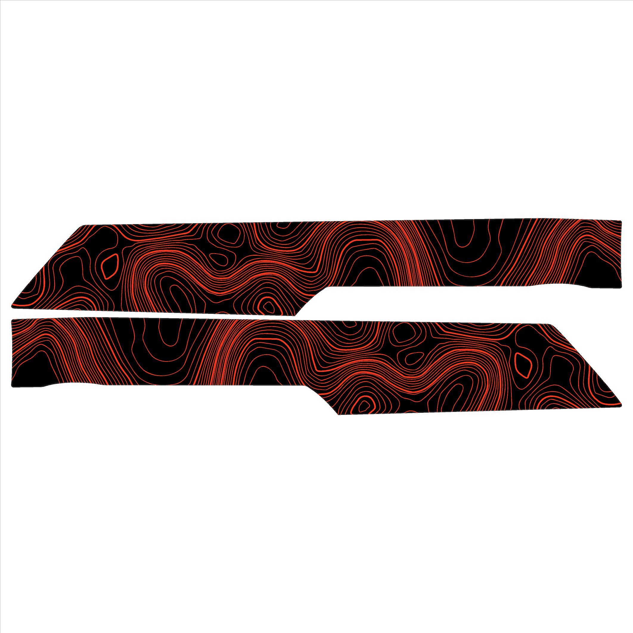 Topo Front Interior Upper Door Card Insert Overlays (Printed Series) - 2021+ Bronco 4 Door StickerFab