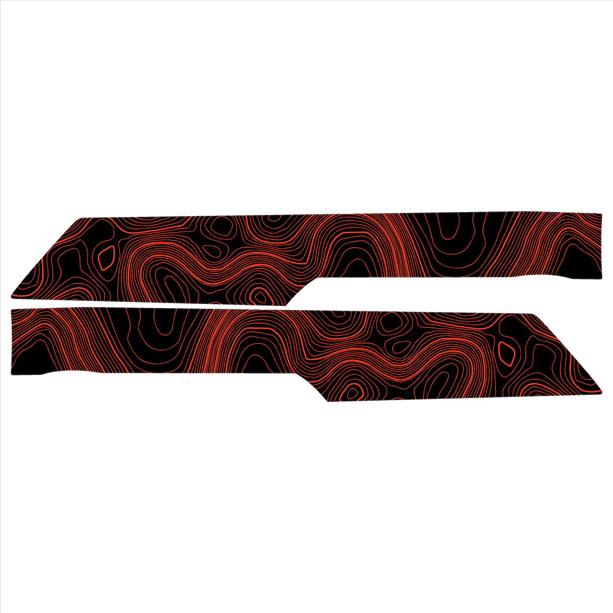 Topo Rear Interior Lower Door Card Insert Overlays (Printed Series) - 2021+ Bronco 4 Door StickerFab