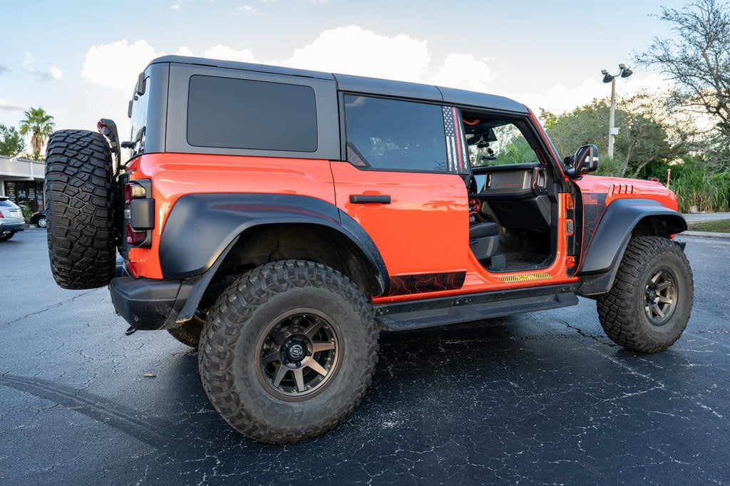 Topo Rear Window Triangle Overlay (Printed Series) - 2021+ Bronco 4 Door StickerFab