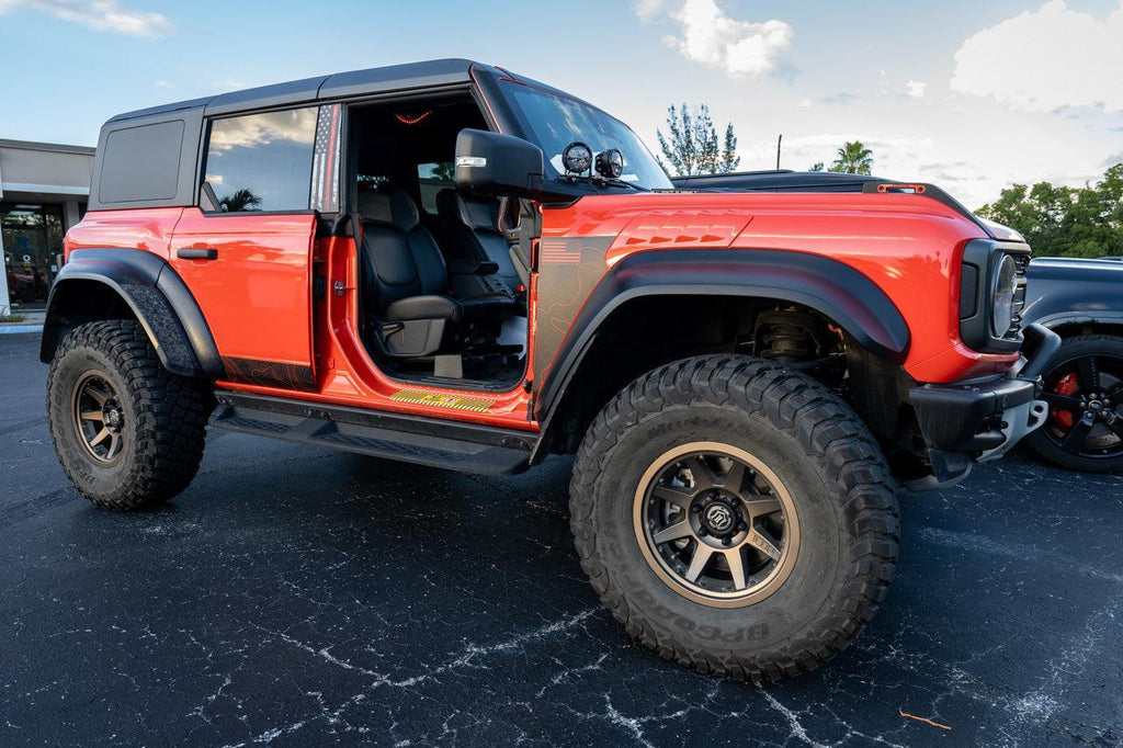 Topo Rear Window Triangle Overlay (Printed Series) - 2021+ Bronco 4 Door StickerFab