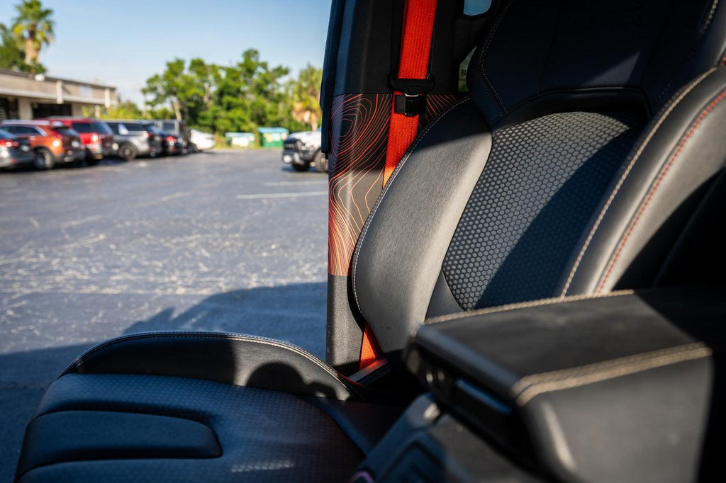 Topo Seatbelt Trim Protector (Printed Series) - 2021+ Bronco 4 Door StickerFab