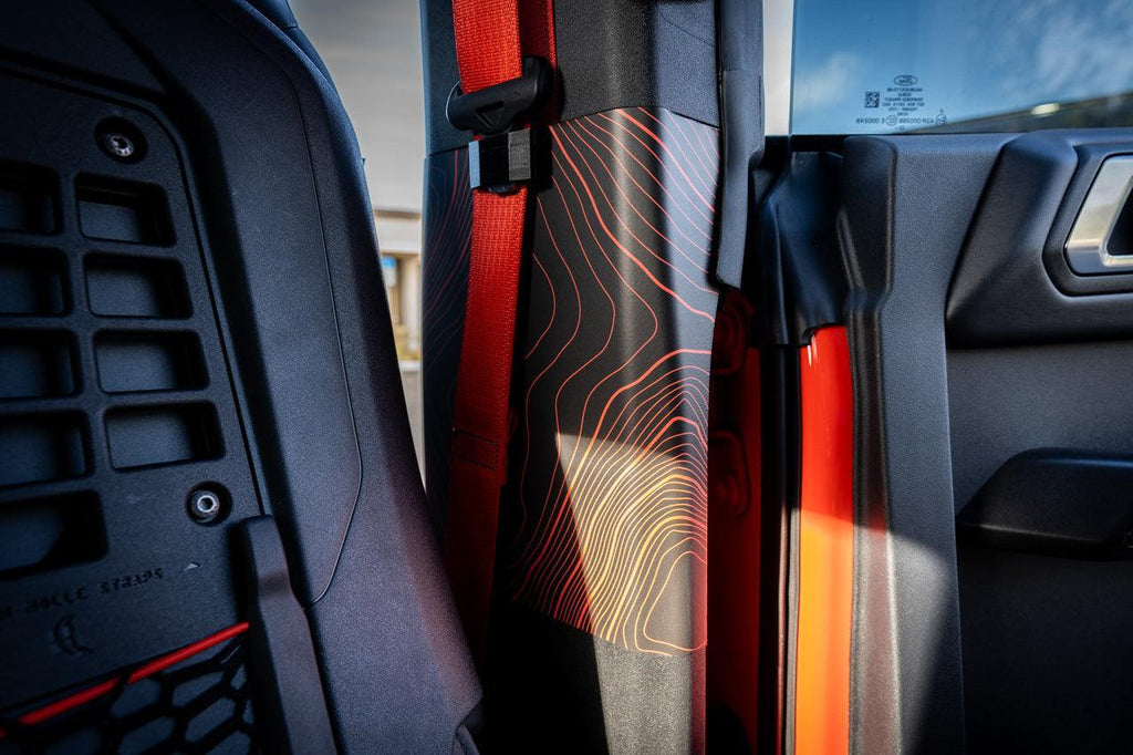 Topo Seatbelt Trim Protector (Printed Series) - 2021+ Bronco 4 Door StickerFab