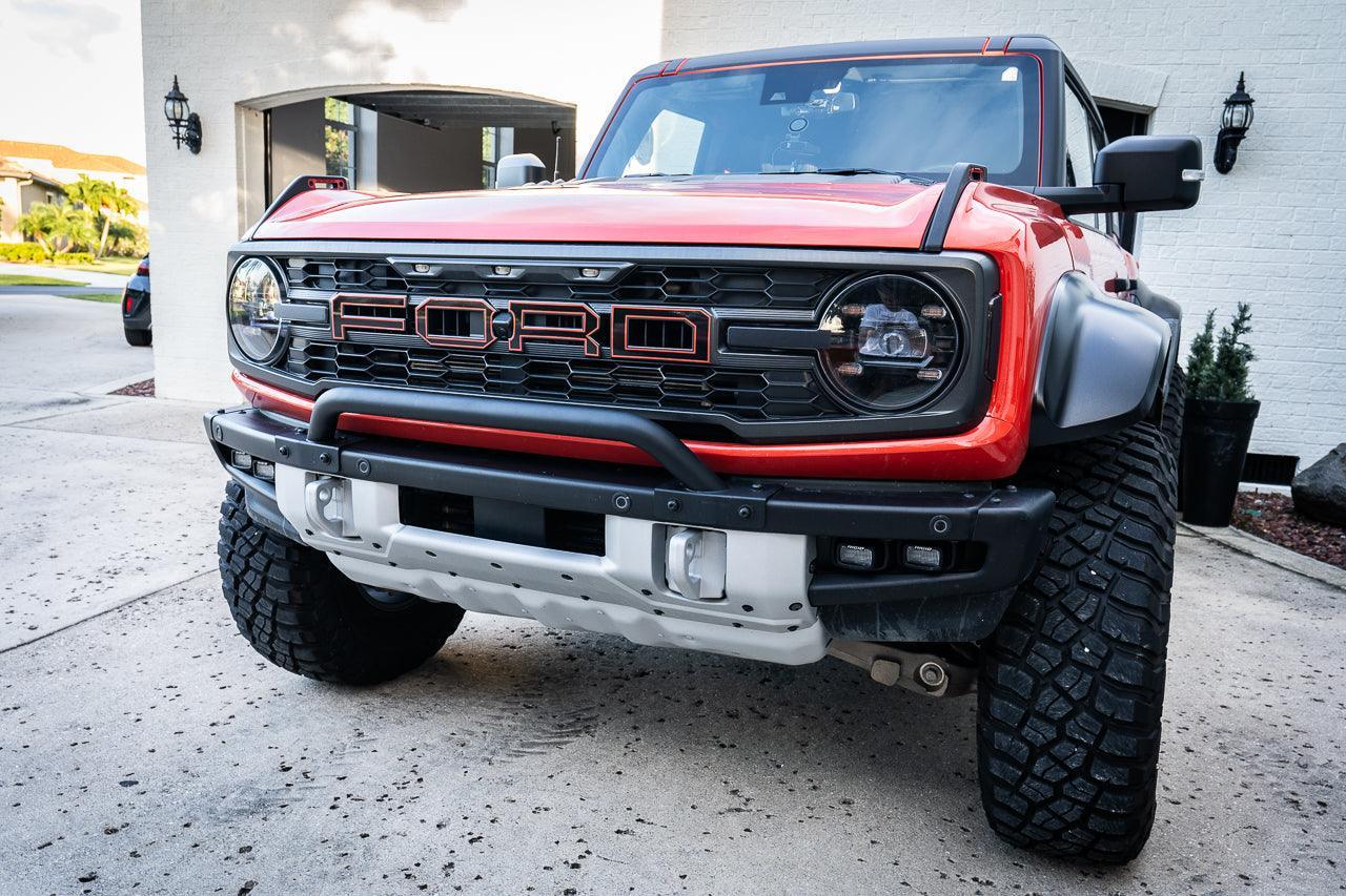 Topo Shortie Style Light Bar Overlays (Printed Series) - 2021+ Bronco (Standard Headlights) StickerFab