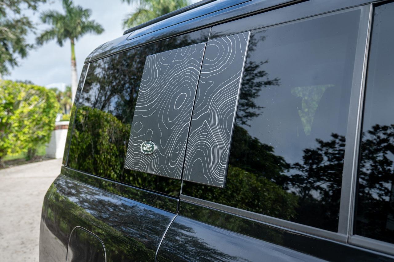 Topo Side Window Panel Overlays - 2020+ Land Rover Defender 110 / 130 StickerFab