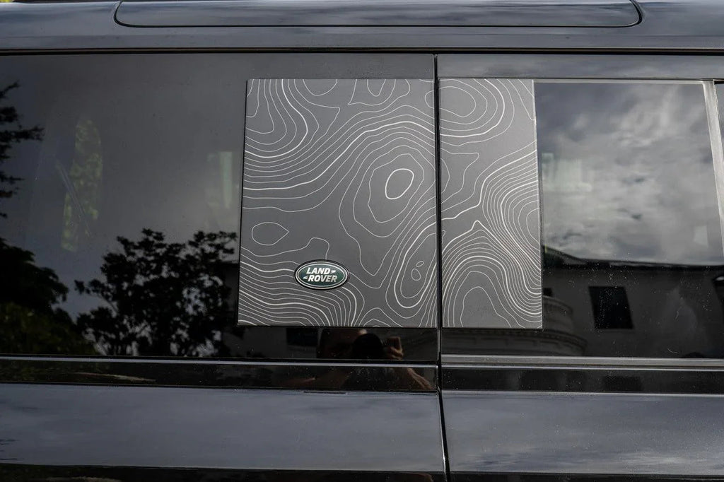 Topo Side Window Panel Overlays - 2020+ Land Rover Defender 110 / 130 StickerFab