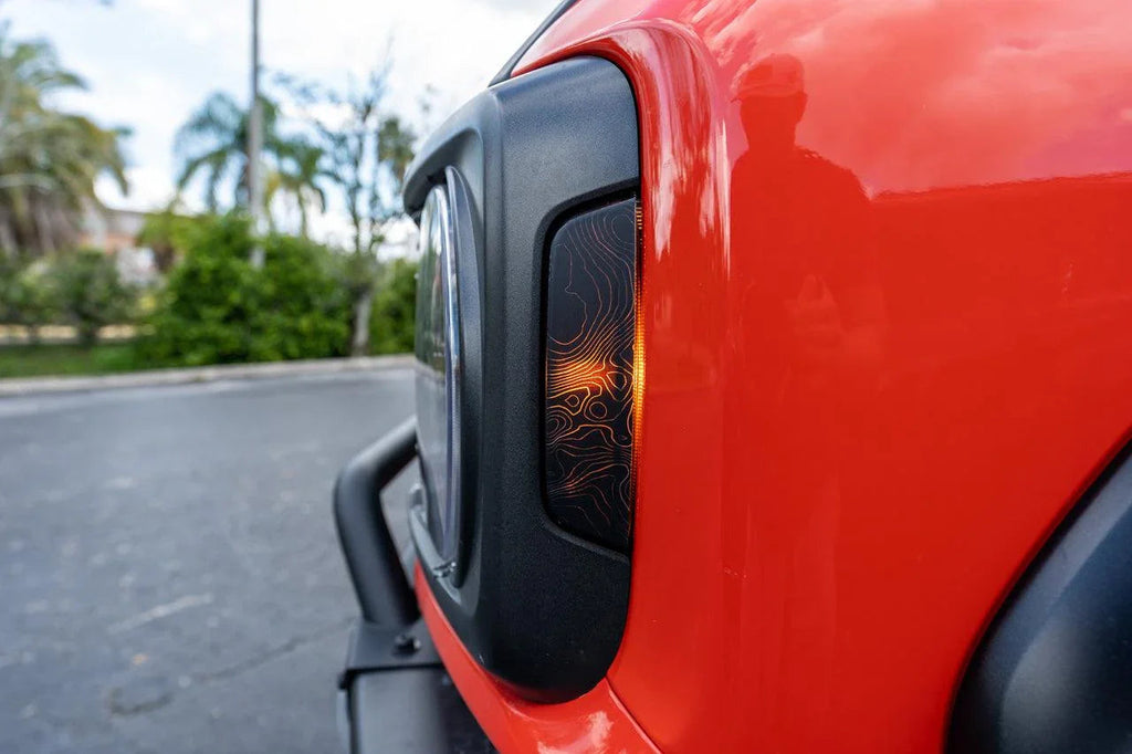 Topo Sidemarker Overlays (Front Only, Printed Series) - 2021+ Bronco (ALL) StickerFab