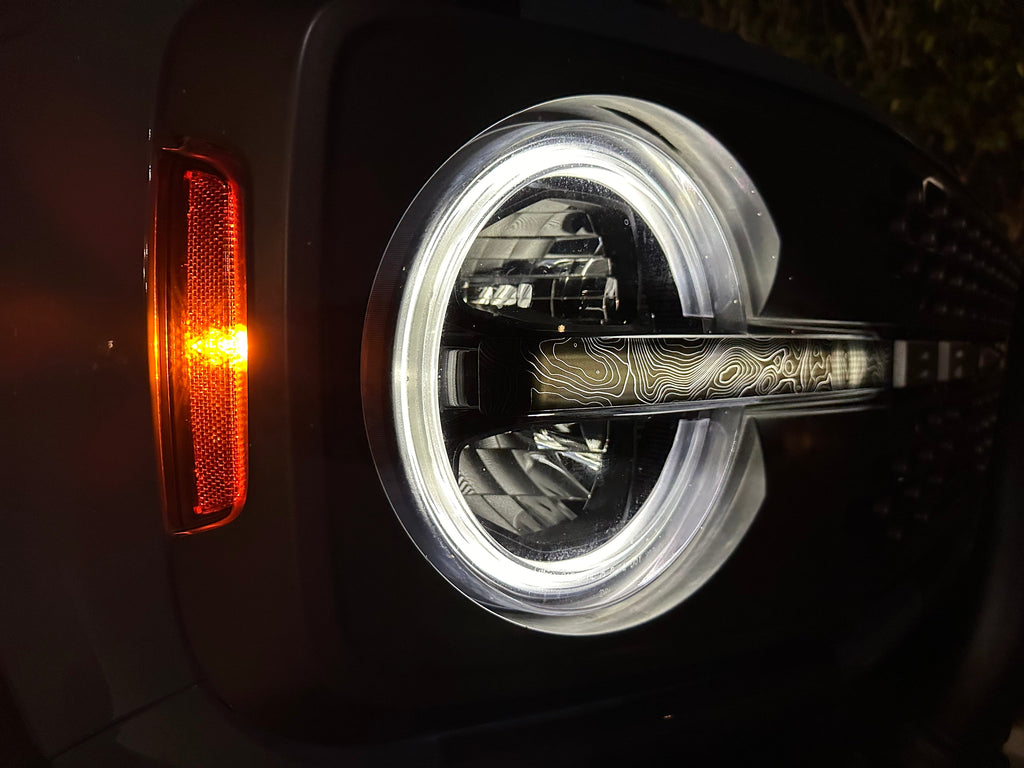 Topo Signature DRL Bar Overlays (Printed Series) - 2021+ Bronco (Signature Headlights) StickerFab