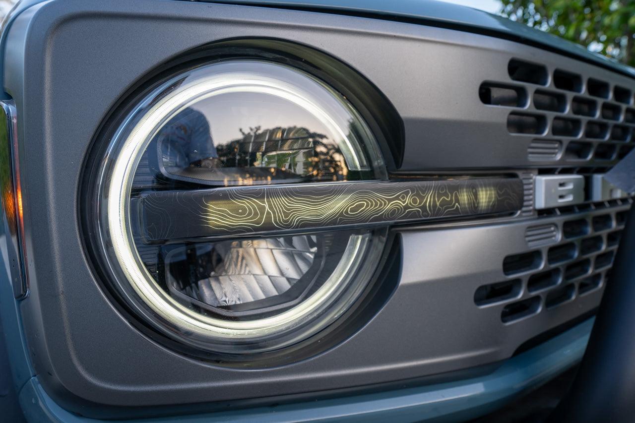 Topo Signature DRL Bar Overlays (Printed Series) - 2021+ Bronco (Signature Headlights) StickerFab