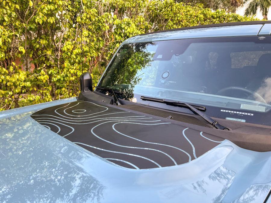 Topographic Map Hood Overlay - 2021+ Bronco StickerFab
