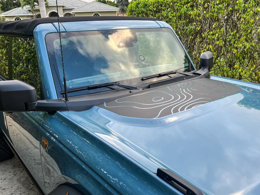 Topographic Map Hood Overlay - 2021+ Bronco StickerFab
