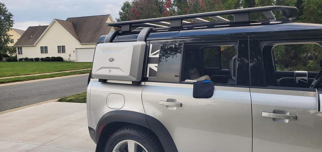 Union Jack Side Window Panel Overlay (Matte Black) - 2020+ Land Rover Defender 110 / 130 StickerFab
