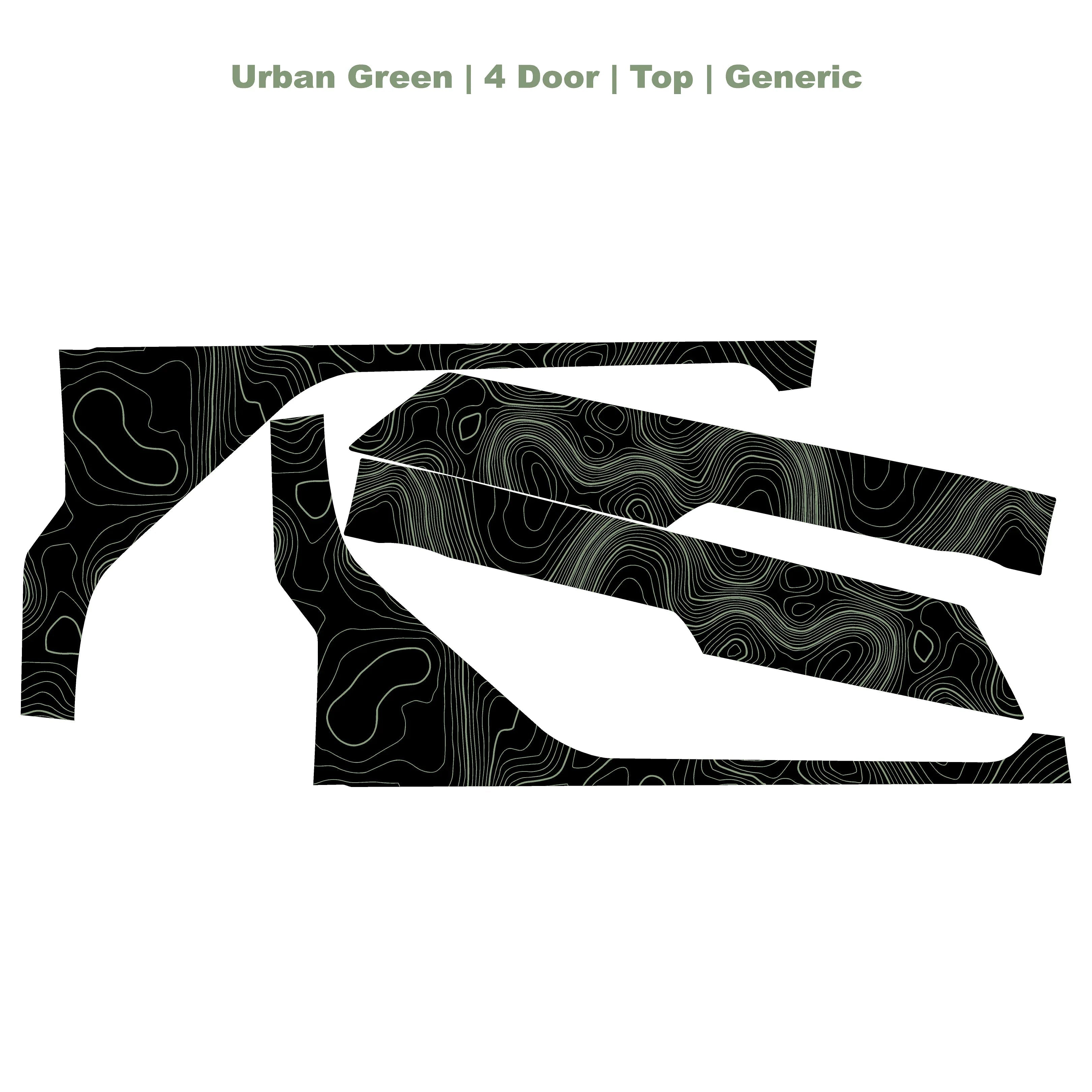 Topographic Upper Door Overlay Kit (Printed Series) - 2021+ Bronco 4 Door StickerFab
