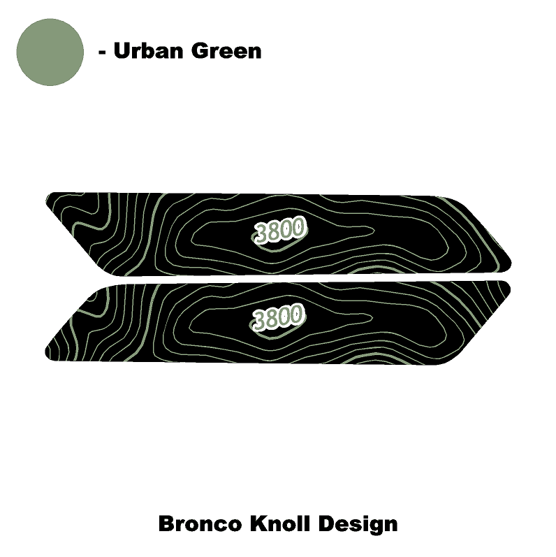 Topo Interior Rear Door Grab Handle Overlay Kit (Printed Series) - 2021+ Bronco 4 Door StickerFab