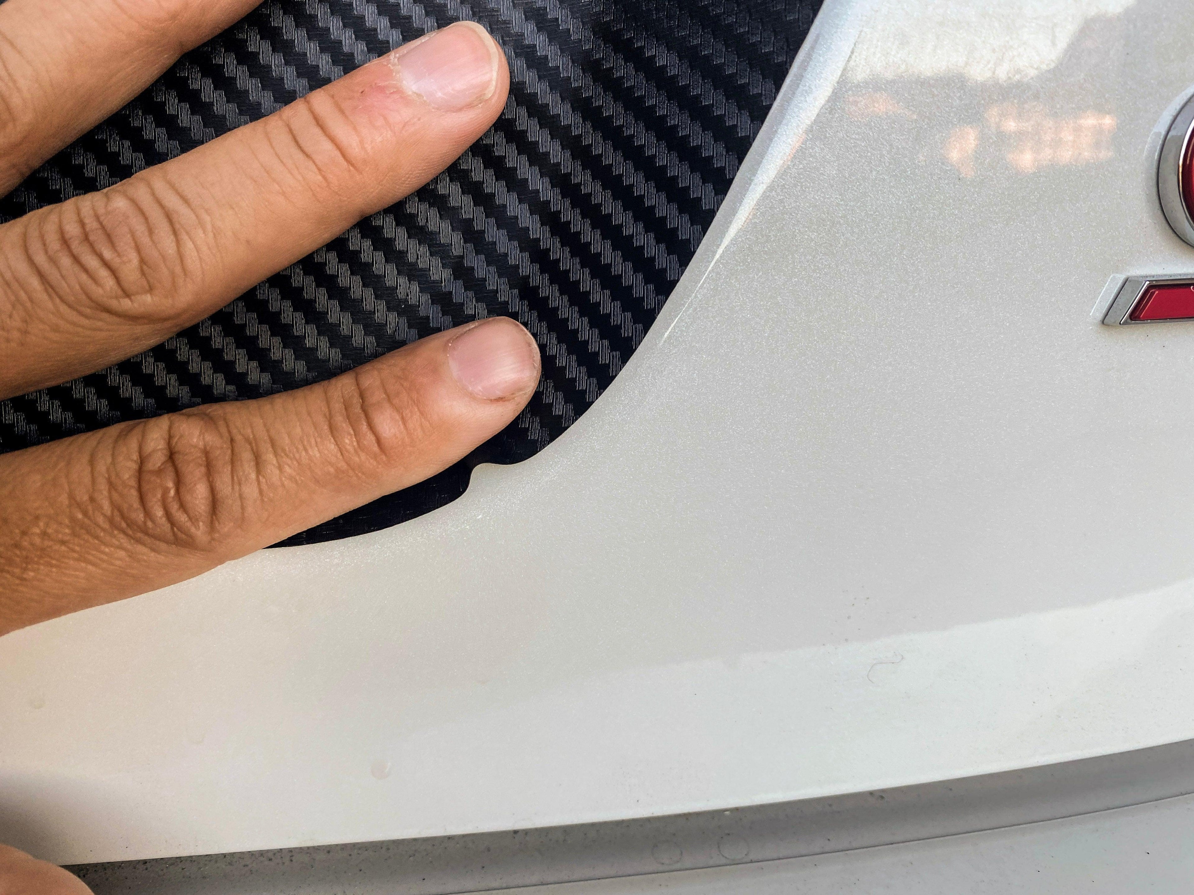 V1 3D Carbon License Plate Panel Black Out Overlays - 2015-2020 Subaru WRX / STI StickerFab