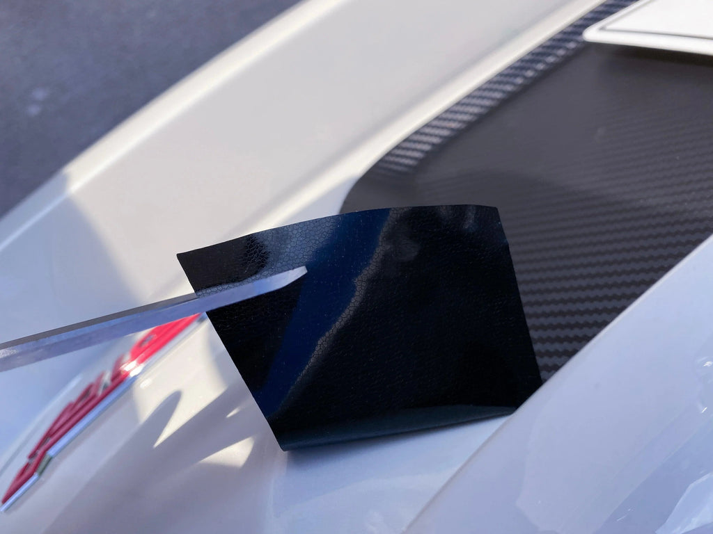 V1 3D Carbon License Plate Panel Black Out Overlays - 2015-2020 Subaru WRX / STI StickerFab