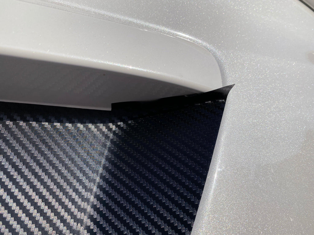 V1 3D Carbon License Plate Panel Black Out Overlays - 2015-2020 Subaru WRX / STI StickerFab