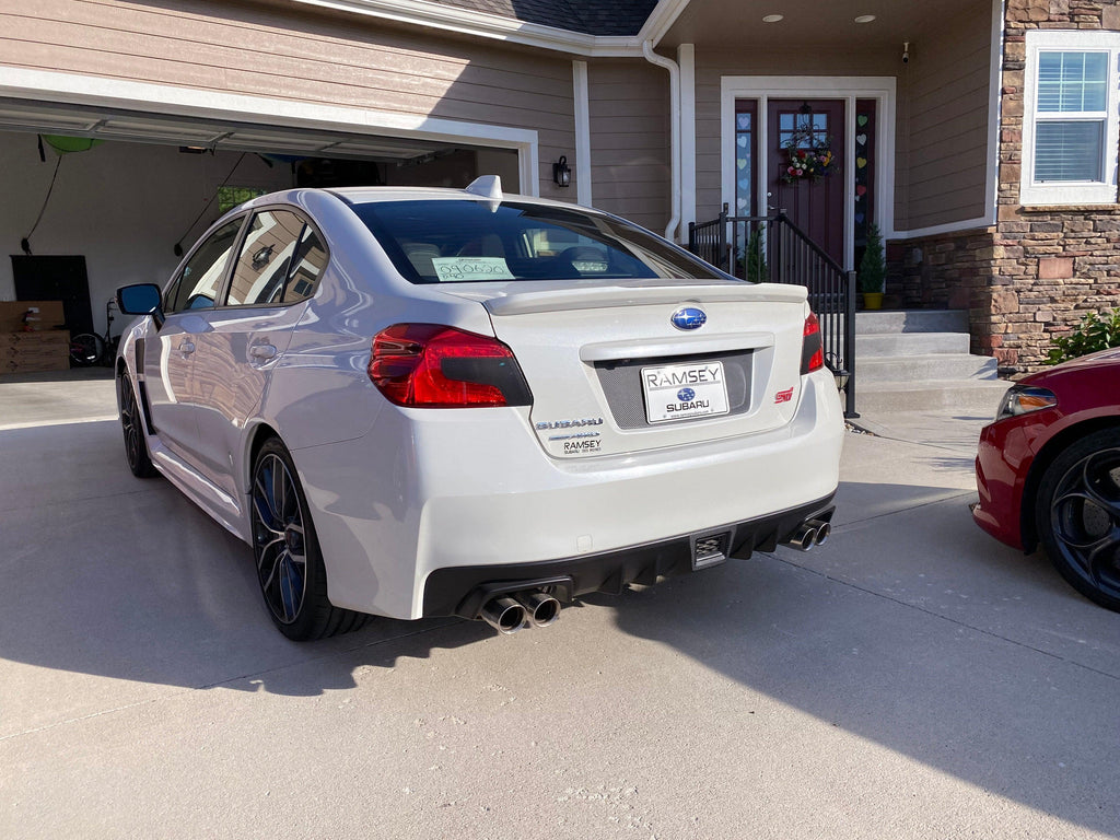V2 License Plate Panel Black Out Overlay - 2015-2020 Subaru WRX / STI StickerFab