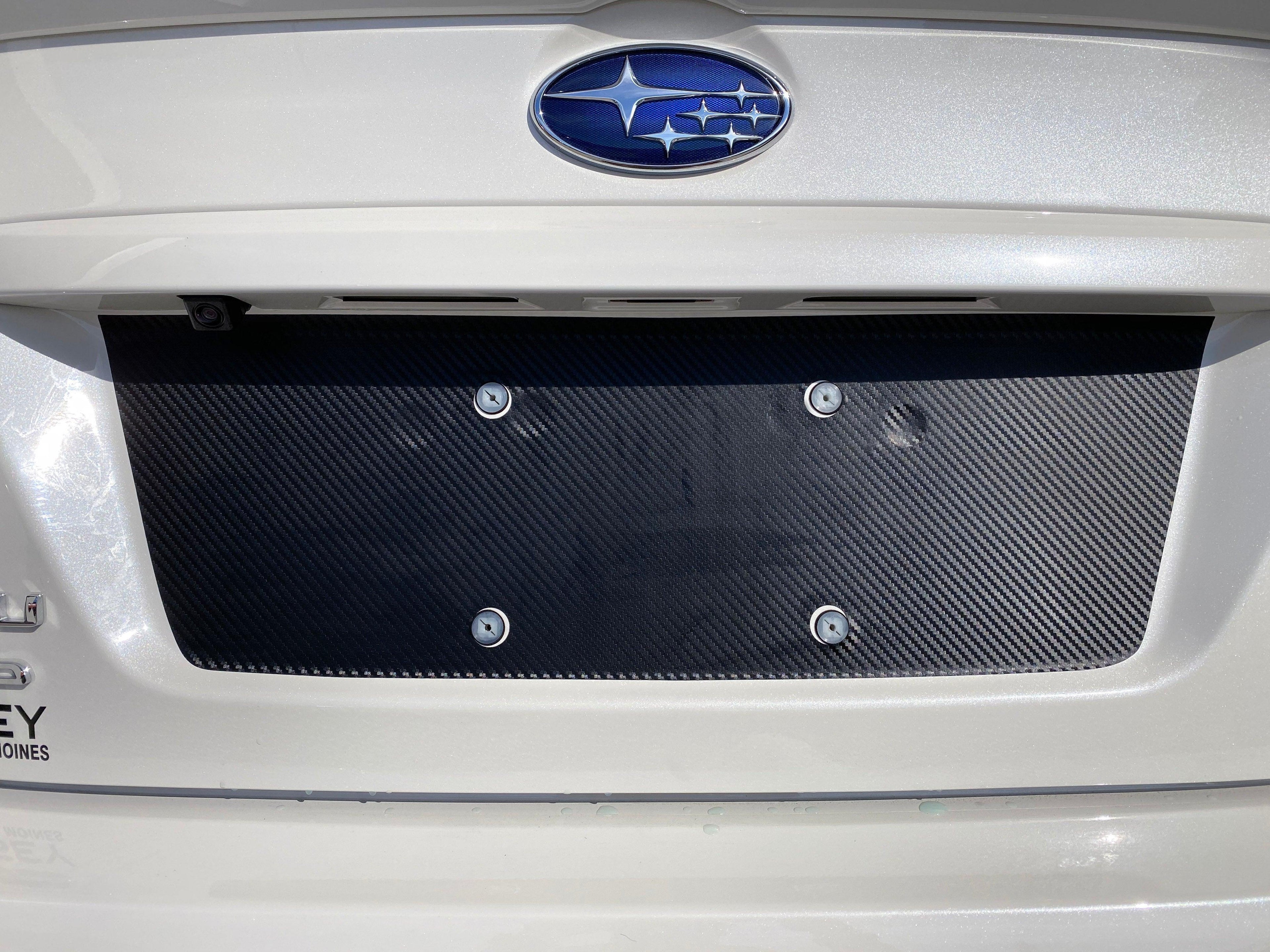 V2 License Plate Panel Black Out Overlay - 2015-2020 Subaru WRX / STI StickerFab