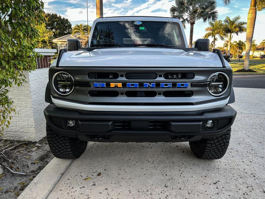 V2 Smoked Shortie Style Light Bar Overlays - 2021+ Bronco (Standard Headlights) StickerFab