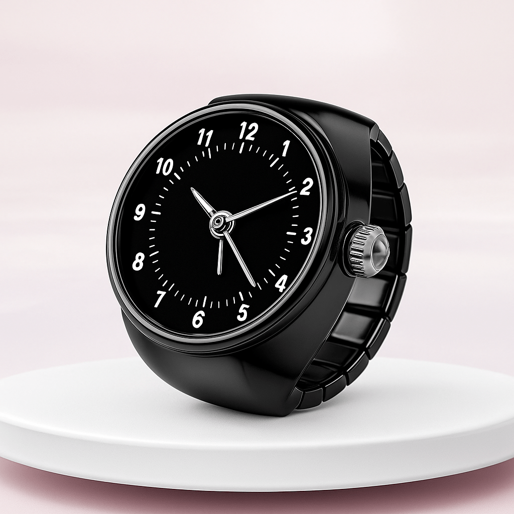 Vintage Punk Quartz Watch Ring | Mini Finger Clock Jewelry for Women and Men Game On Interactive LLC (OnlyTenBucks.com)