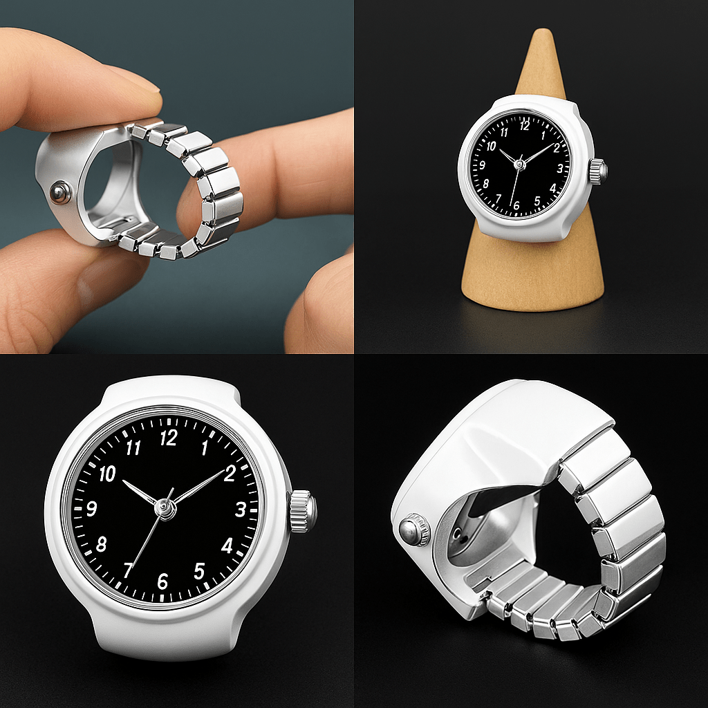 Vintage Punk Quartz Watch Ring | Mini Finger Clock Jewelry for Women and Men Game On Interactive LLC (OnlyTenBucks.com)