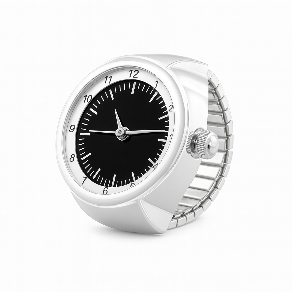 Vintage Punk Quartz Watch Ring | Mini Finger Clock Jewelry for Women and Men Game On Interactive LLC (OnlyTenBucks.com)