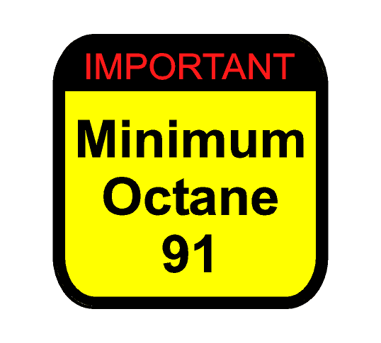 Warning Sticker Minimum Octane Rating (Pair) - Universal StickerFab