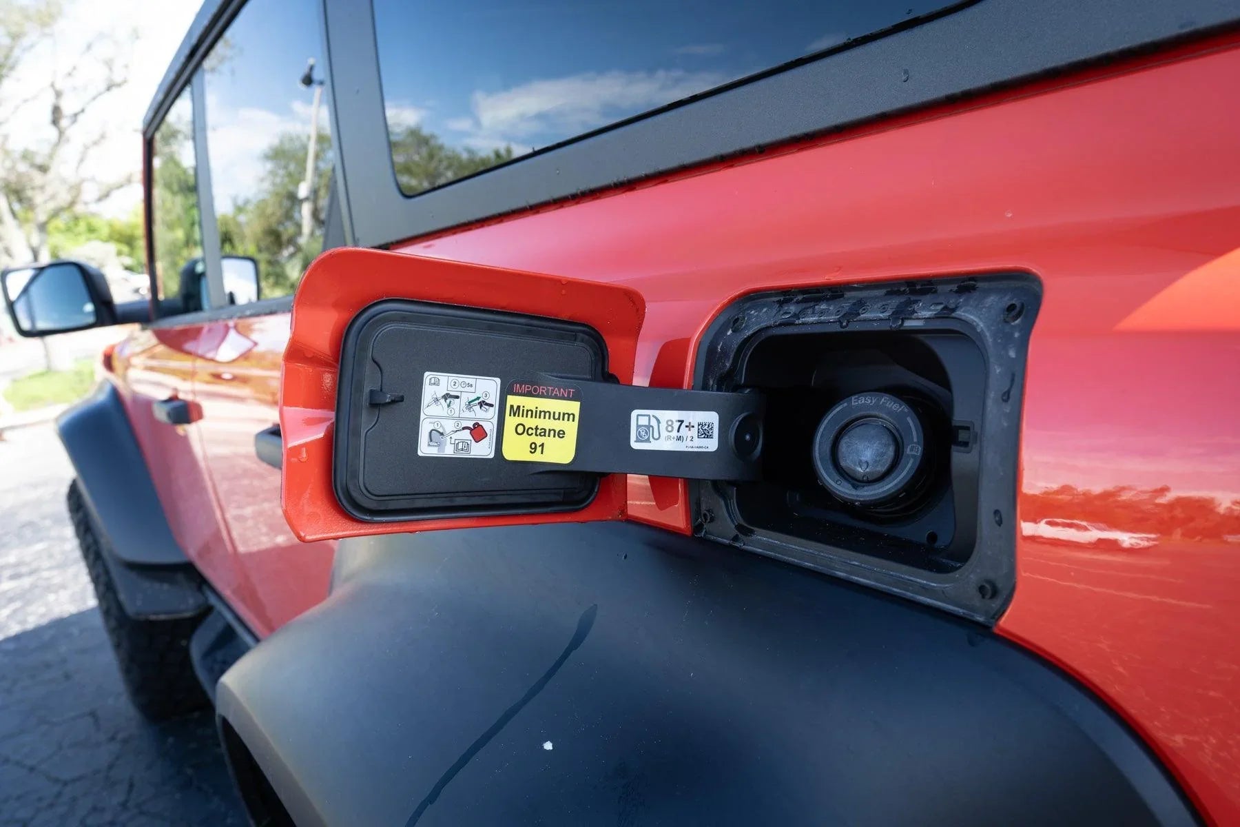 Warning Sticker Minimum Octane Rating (Pair) - Universal StickerFab