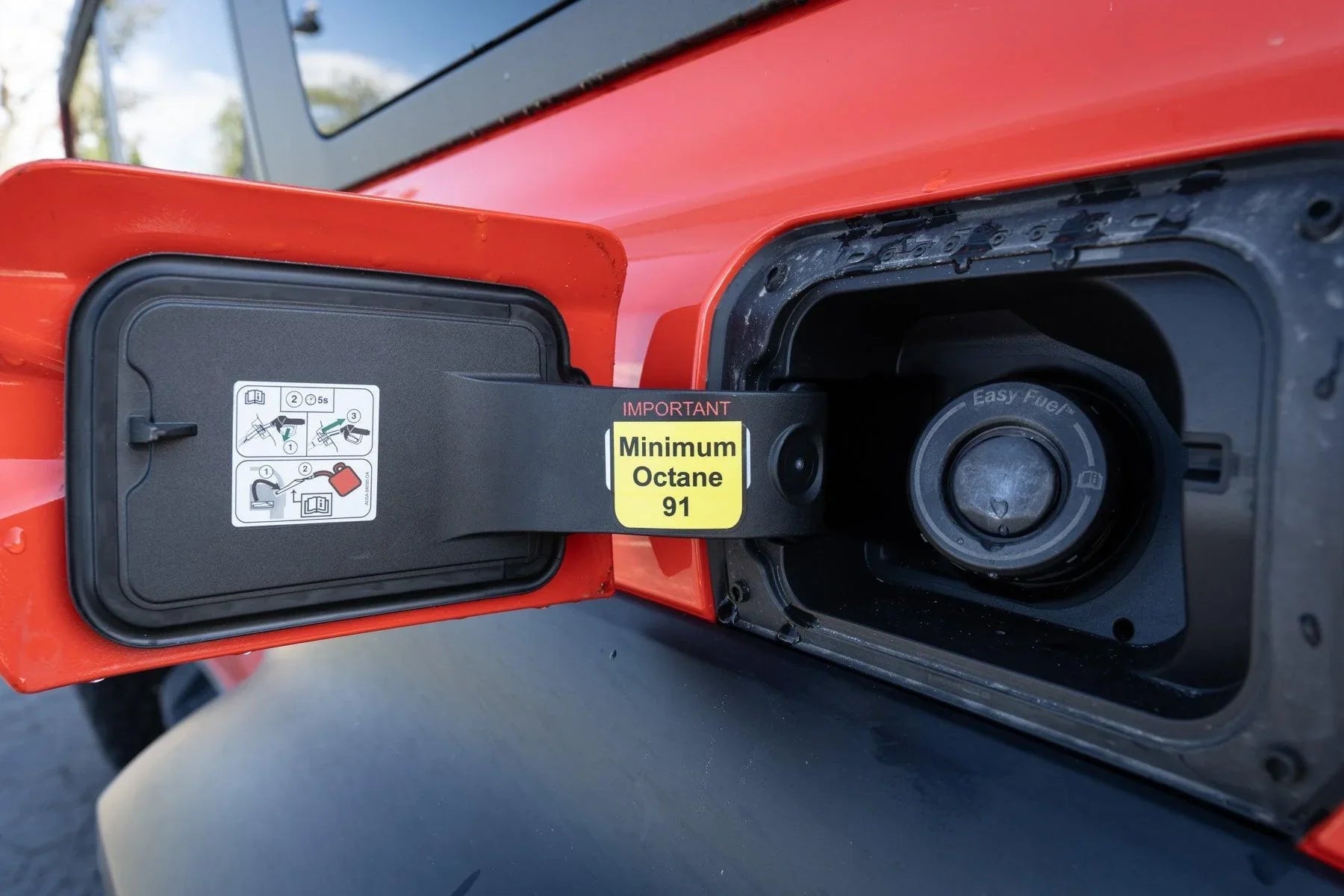 Warning Sticker Minimum Octane Rating (Pair) - Universal StickerFab