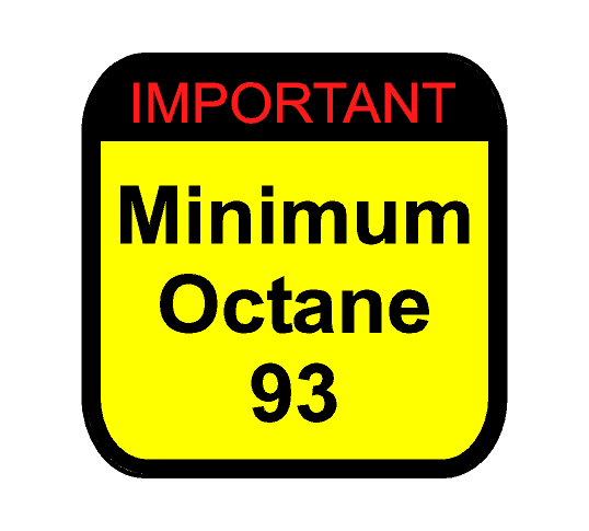 Warning Sticker Minimum Octane Rating (Pair) - Universal StickerFab