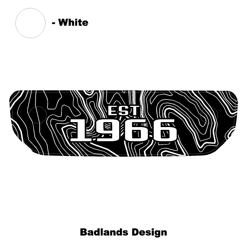 1966 Topographic Shifter Plate (Printed Series + Acrylic) - 2021+ Bronco StickerFab